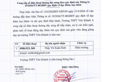 Công khai đường dây nóng phản ánh dạy thêm 2026